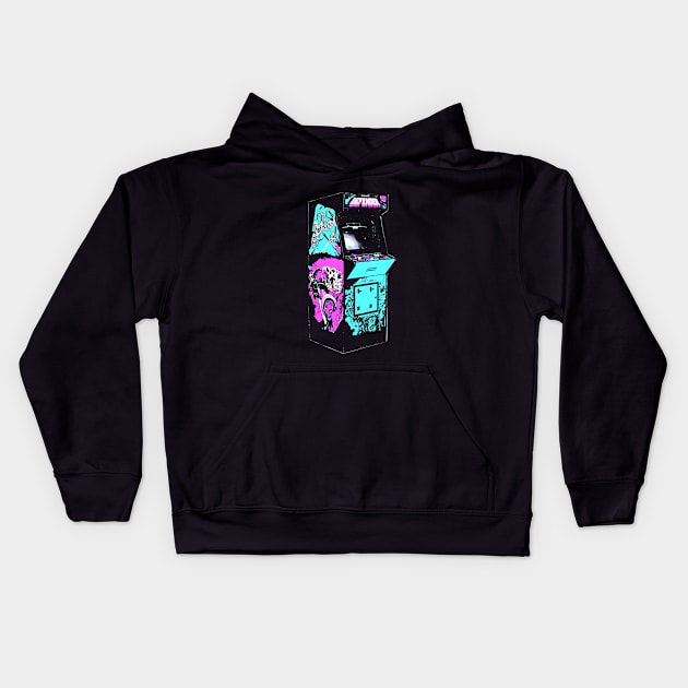 Defender Retro Arcade Game Kids Hoodie by C3D3sign